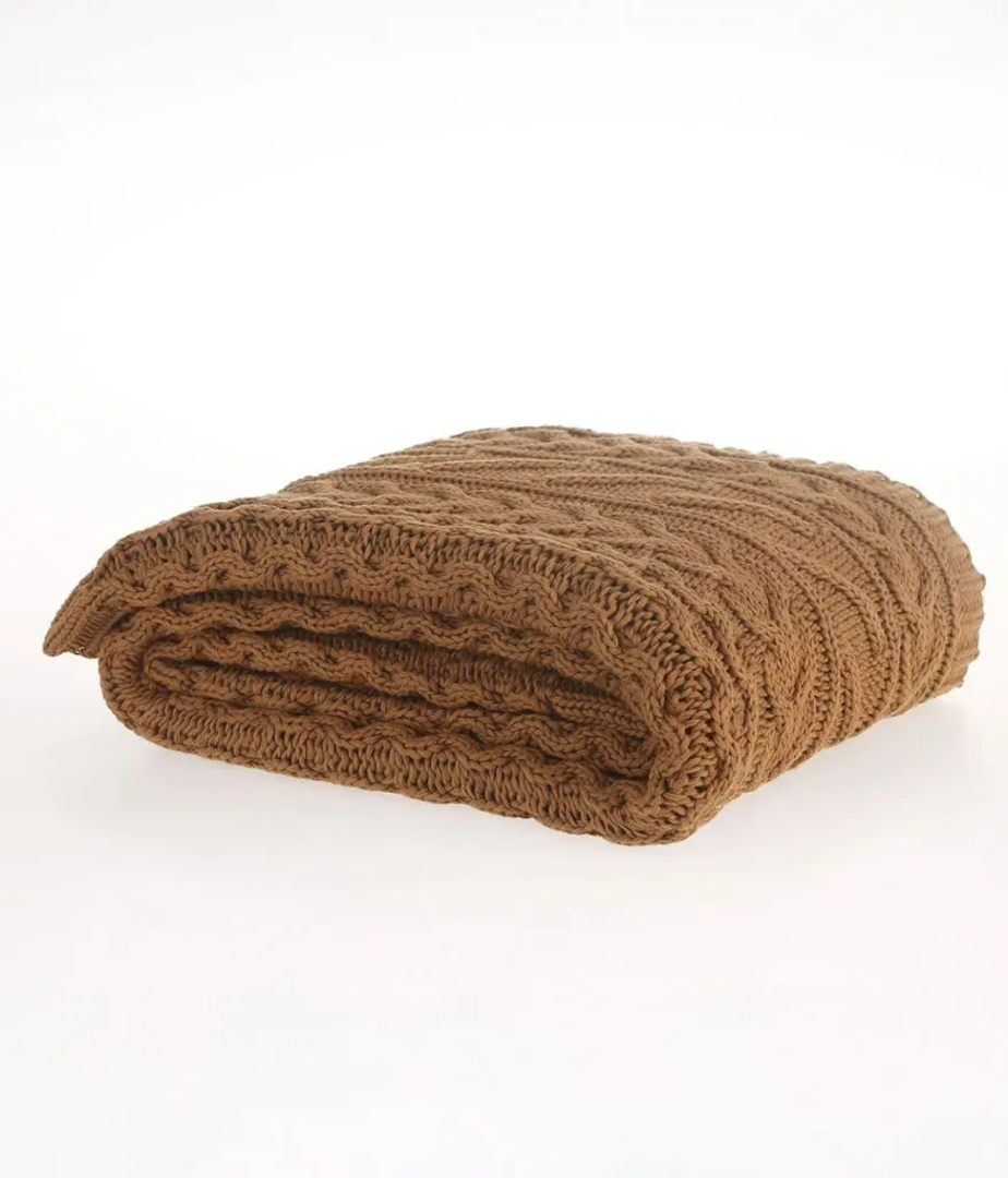 MM Linen - Cable Throw - Spice image 1